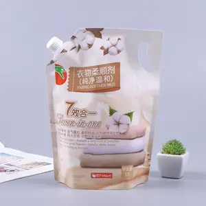 Vente en gros personnaliser imprimé 1L cosmétique assouplissant détergent de lessive liquide sacs d'emballage avec buse fournisseur Chine