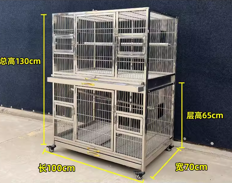 Picture of Stainless Steel Double Parrot Cages - Durable & Spacious