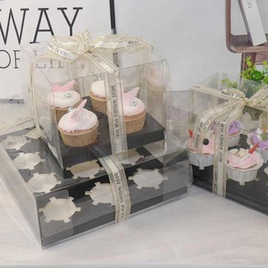 Transparent PET Gift Packaging <b>Box</b> for Christmas Wedding Party-2 4 6 12 Hole Cupcake <b>Folder</b> for Food Use - Product Image 4