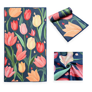 Serviettes de cuisine en microfibre gaufrée avec logo personnalisé décoratif, serviettes de bar, sèche en quelques <span class=keywords><strong>minutes</strong></span> après l'utilisation pour assurer la fraîcheur - Product Image 3