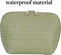 Trousse de Maquillage de Voyage pour Femmes, Sac Cosmétique Imperméable Autoportant avec Supports pour Pinceaux, Conception Pliable pour Soins de la Peau