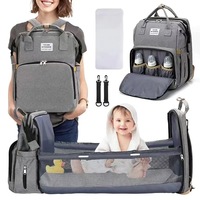 Sac à dos multifonctionnel pliable et portable pour maman, lit de voyage, sac à couches et berceau pour bébé