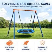 Balançoire soucoupe volante avec support robuste et tapis respirant pour usage intérieur, extérieur, jardin et maison