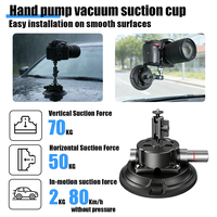 Support de caméra de voiture à ventouse avec capacité de charge verticale de 50 kg, universel, filetage 1/4 pouces, stable pour caméras d'action et téléphones