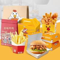 Logo personnalisé Sandwich Popcorn Hot Dog Sac en papier Boîte à déjeuner Poulet frit Impression Emballage de marque Fast Food