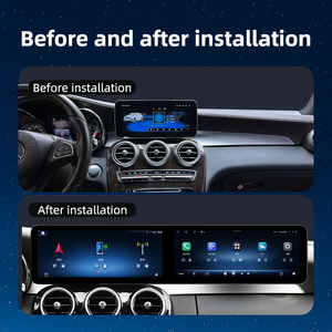 25.6ระบบหน้าจอสัมผัสเครื่องเล่นดีวีดีในรถยนต์ USB หน้าจอดิจิตอลแบบคู่สำหรับรถยนต์ Mercedes C GLC W204 W205 W253 11-22 X253 - Product Image 4