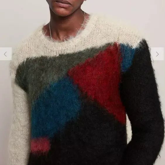 2023 Men's Sweaters Pullover Custom Design Long Sleeve Knitted Men Knitwear Fuzzy Sweater for Men