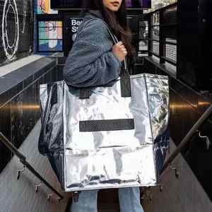 Sac de courses portable à roulettes, vente directe d'usine, sac d'épicerie personnalisé à roulettes, chariot de courses pliable, sac à roulettes - Product Image 3