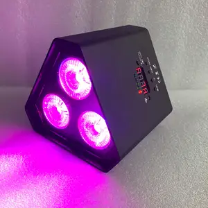 Wifi 스마트 LED 업 라이트 미니 3*12W RGBWAUV 6in1 led 배터리 운영 무선 dmx LED 무대 조명 dj 웨딩 파티