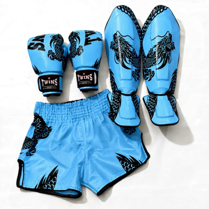 Guantes de Boxeo Muay Thai de Piel de Vacuno Genuina a Precio de Mayoreo, Espinilleras de Kickboxing, Pantalones Cortos de Muay Thai con Estampado de Dragón - Product Image 1