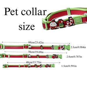 Conjunto de Coleira e Guia para Cães de Natal, Coleira Ajustável em PVC Impermeável com Charms de Silicone 3D Fofos, para Cães de Todos os Tamanhos - Product Image 6