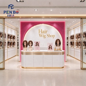 Meubles de présentation sur mesure pour perruques, vitrines pour magasins de produits de beauté, équipements de vente au détail pour salons de coiffure avec éclairage LED - Product Image 2