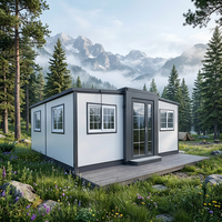 Maison conteneur extensible à double aile, directement de l'usine, bureau mobile préfabriqué moderne, villa