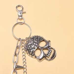 Pants <b>Chain</b> With Spiked Skull Pendant Double Layer Studded Punk Style Unisex Waist <b>Chain</b> Zinc Alloy Casual Wear - Product Image 4