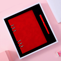 Cahier de notes agenda avec couverture en cuir à feuilles mobiles portable personnalisé coffret cadeau avec boîte et stylo