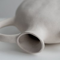 Vase en céramique de forme pot, style nordique moderne, à petite ouverture oblique, blanc, décoratif, vente en gros, pour fleurs
