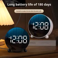 Jam Alarm elektronik Digital, jam Alarm elektronik Digital dengan fungsi Snooze, pengaturan mudah, tampilan LED, kekuatan USB, Volume dapat disesuaikan, kantor