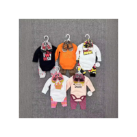 Summer New Customized Baby Clothes Natural Printing Cute Baby Jumpsuit Long-sleeved Wrap-around Pants Pants Three-piece Set