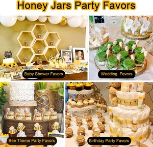 Mini Frascos de Miel, de Vidrio Hexagonal de 1.5oz con Cucharitas |   Baby Shower, Fiesta de Bodas - Product Image 5