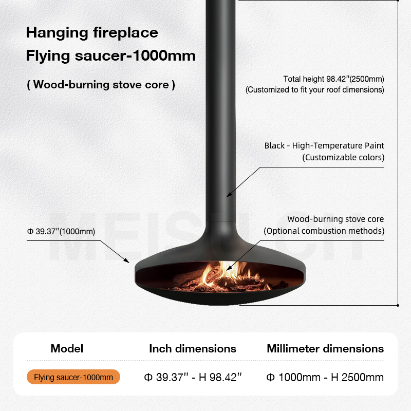 Wood fireplace - 1000 mm