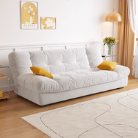Canapé-lit Cream Cloud pour salon et chambre, canapé multifonctionnel en rangée droite pour petit appartement