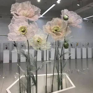 Большие гигантские Цветы из органзы гигантские бумажные цветы замок искусственные гигантские цветы движущиеся цветы