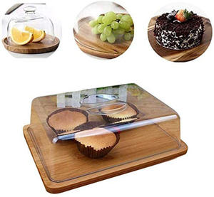 Planche à découper rectangulaire en bambou personnalisée en usine, support à gâteau pour le stockage du fromage et des gâteaux - Product Image 4