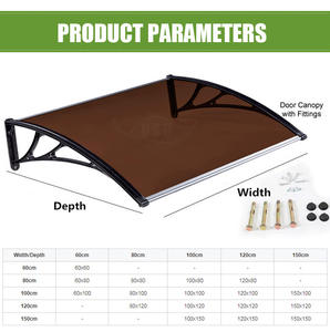 <span class=keywords><strong>Toldo</strong></span> de Aluminio para Todo Clima con Techo de Policarbonato para Ventana, Balcón y Puerta, Protección Solar - Product Image 6