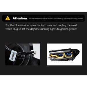 Đèn pha G30 Series 5 2018-2020 phiên bản hai màu nâng cấp đèn Ikon <span class=keywords><strong>LED</strong></span> tự động DRL xi nhan đèn pha kiểu thìa cho BMW - Product Image 5