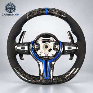 Volant sport en cuir et fibre de carbone forgée de qualité supérieure pour les modèles Série 3, Série 4, M3, M5, X5, E90-E83 - Product Image 1