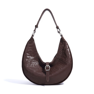 Bolso de Cuero Genuino en Forma de Media Luna para Mujer, Bolso de Hombro Tipo Hobo de Gran Capacidad, Bolso de Mano Vintage, Elegante Bolso de Media Luna para Llevar Bajo el Brazo - Product Image 2