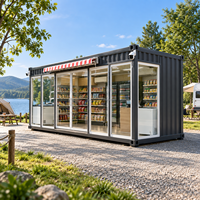 Kiosque de café modulaire préfabriqué certifié CE, aménagement personnalisé, stand de restauration rapide avec cuisine complète pour commerce de rue