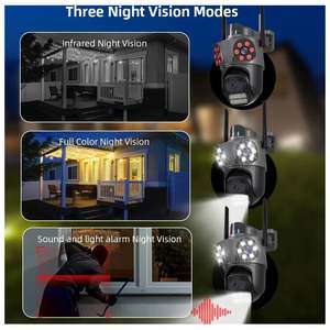 Icsee Outdoor IP Wifi Cámara DE SEGURIDAD 9Mp Video de seguimiento automático con tres lentes PTZ CCTV Micrófono incorporado y sensor CMOS - Product Image 2