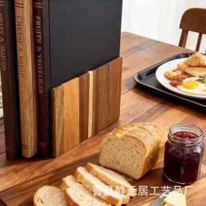 Wooden Book Shaped Cutting Board Rectangular Anti Slip Kitchen Chopping Block Three Piece <b>Set</b> - Product Image 2