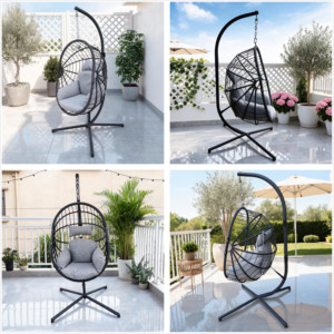 Sedia a dondolo pieghevole KD con supporto, facile da montare, capacità 150 kg, per interni ed esterni, con logo OEM, direttamente dalla fabbrica - Product Image 3
