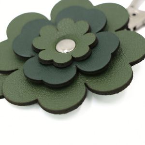 Four Leaf Pu Leather Lucky Clover Keychain Handbag Bag Charm Perfect <b>Gift</b> for Women and Friends - Product Image 2