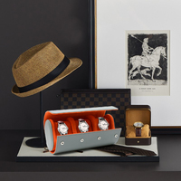 Étui de voyage pour montres, anti-rayures, en cuir PU, fermeture à bouton, toutes saisons, rangement et organisation pour 3 montres avec coussinets amovibles