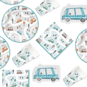 Vajilla Personalizada DAMAI para Fiestas, Juego de Vajilla con Temática de Autos, Juego de Vajilla Desechable de Papel para Fiestas de Cumpleaños Infantiles - Product Image 5