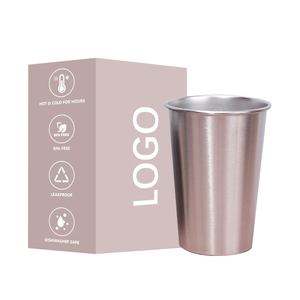 Gobelets en acier inoxydable 304 à paroi simple avec logo personnalisé, réutilisables, sans BPA, empilables, pour bar et bière, vente en gros - Product Image 1