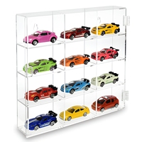 Vitrine en acrylique compatible avec les voitures Matchbox, en plexiglas, pour 25 véhicules, étagère pour voitures miniatures avec porte