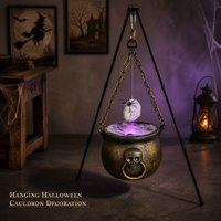 SIPKLR Décoration d'Halloween Murale Lumineuse : Foyer Magique et Baril Squelette Effrayant