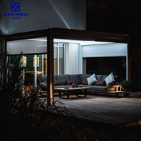 Système pergola en aluminium Mirador Bioclimatique Arche à persiennes motorisées pour salle extérieure Amélioration de l'espace Tonnelles à cadre métallique