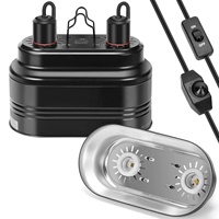 Lampe chauffante à double réflecteur avec contrôle de température pour poussins et tortues, dôme profond anti-brûlure, lampe de couvaison