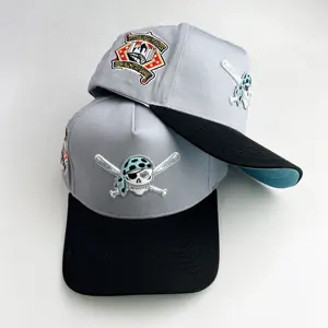 高品质100% 棉斜纹布贴合帽5面板棒球帽2色调颜色带定制标志的框架帽