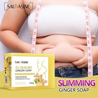 SAUVASINE Savon de Bain Biologique Naturel pour Soins Lymphatiques, Perte de Poids, Amincissement, Brûleur de Graisses, Extrait de Gingembre Fait Main