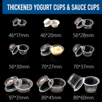 Gobelet à condiments en plastique transparent jetable, thermoscellable, en PP, pour sauce, petite capacité, récipient pour sauce, personnalisable
