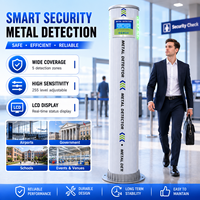 Détecteur de métaux professionnel, 5 zones de détection, 255 niveaux de sensibilité, écran LCD, portique de sécurité