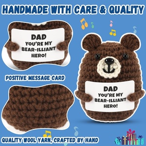 Oso <span class=keywords><strong>de</strong></span> Ganchillo Emocional Hecho a Mano, Mini Oso <span class=keywords><strong>de</strong></span> Ganchillo, Regalos para Papá <span class=keywords><strong>de</strong></span> la Parte <span class=keywords><strong>de</strong></span> su Hija o Hijo, Animales <span class=keywords><strong>de</strong></span> Ganchillo Positivos, Regalos <span class=keywords><strong>de</strong></span> Pascua, Regalos <span class=keywords><strong>de</strong></span> Cumpleaños para el Día del Padre - Product Image 4