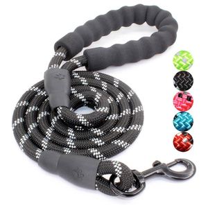 Hot Selling 5FT 1.5m Length 1.2cm Thickness Durable Reflective Nylon Dog Traction <b>Rope</b> Braided Climbing <b>Rope</b> Dog Lead Dog Leash - Product Image 1