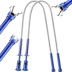 Agarrar agarre inodoro flexible gadget alcantarillado luz LED varilla de resorte estirable limpieza garra herramienta de recogida - Product Image 2
